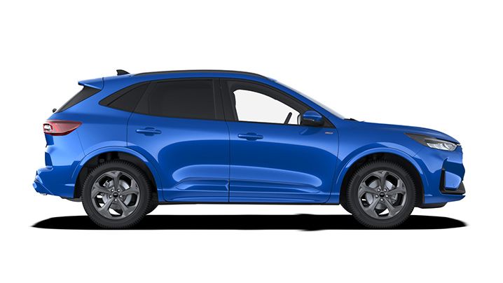 Blauer SUV im Profil, zeigt modernes Design und sportliche Merkmale, ideal für Stadtfahrten und Abenteuer.